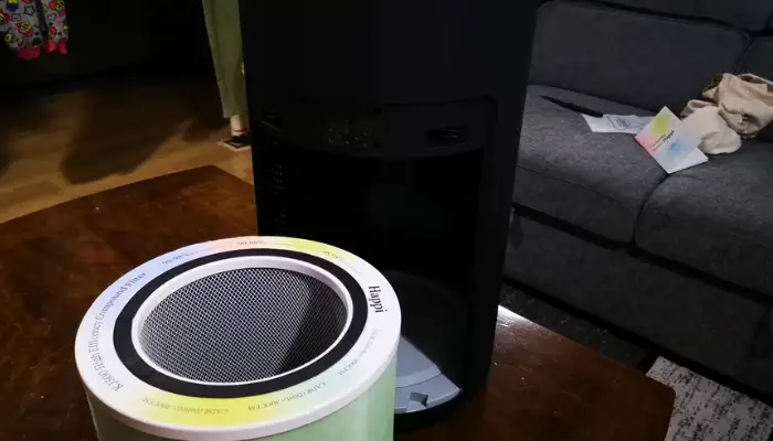 How do I reset my Happi air purifier filter